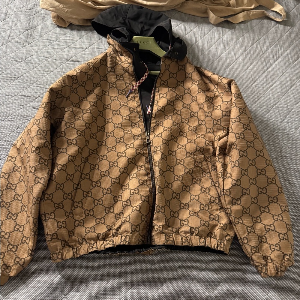 Gucci Brown Jacket with Iconic Logo Pattern (Reversible)